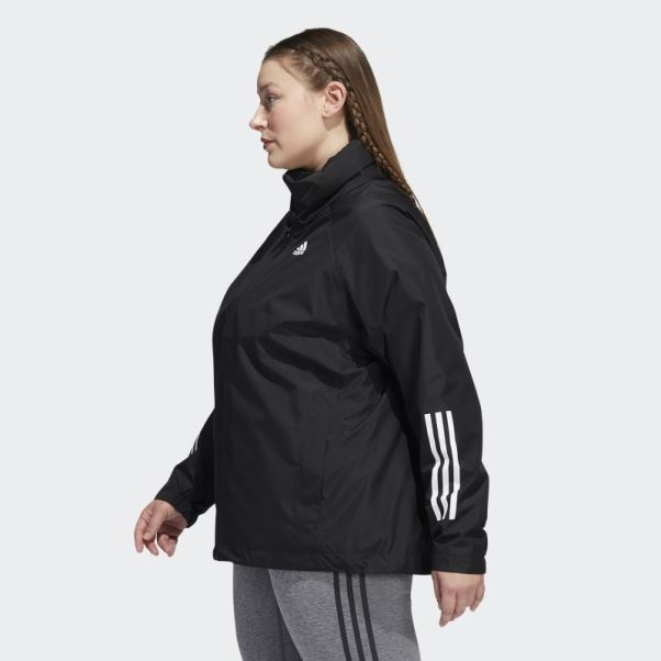 Veste Adidas Bsc 3-stripes Rain.rdy (grande Taille) Noir