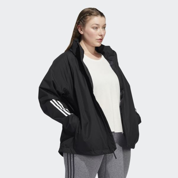 Veste Adidas Bsc 3-stripes Rain.rdy (grande Taille) Noir