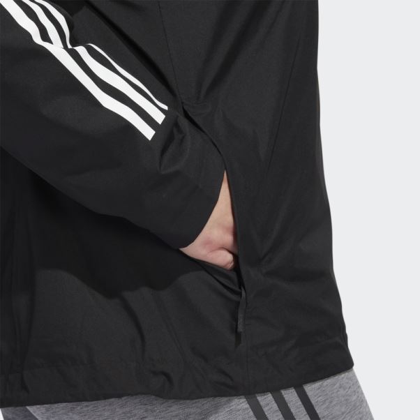 Veste Adidas Bsc 3-stripes Rain.rdy (grande Taille) Noir