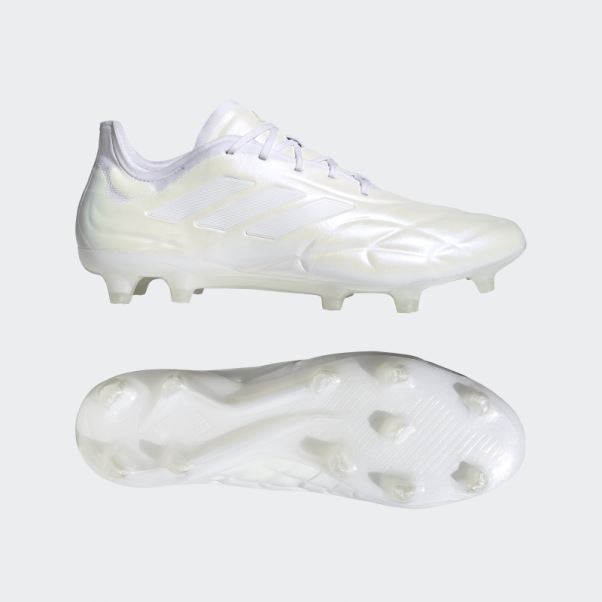 Adidas Copa Pure.1 Chaussures De Sol Ferme Blanches