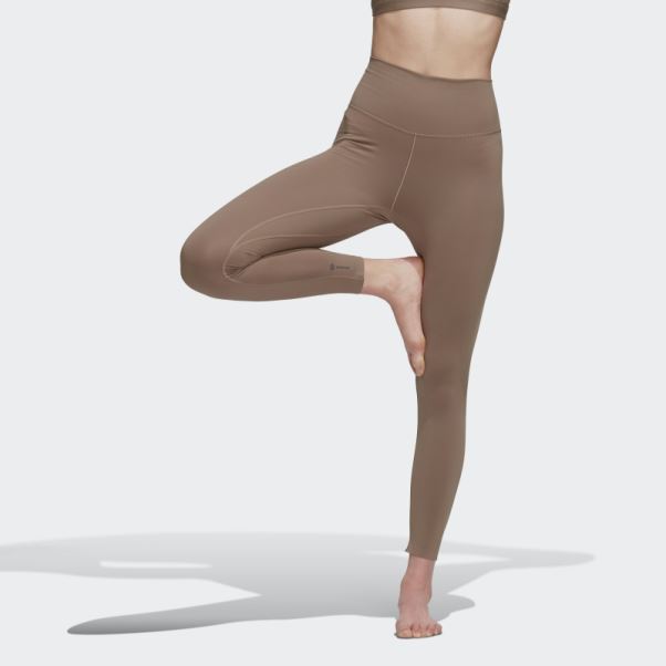 Adidas Yoga Luxe Studio 7/8 Leggings Marron Crayeux Fashion