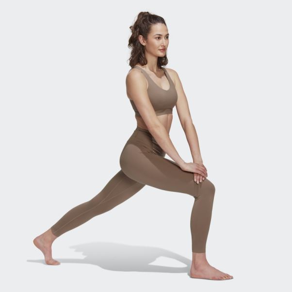 Adidas Yoga Luxe Studio 7/8 Leggings Marron Crayeux Fashion