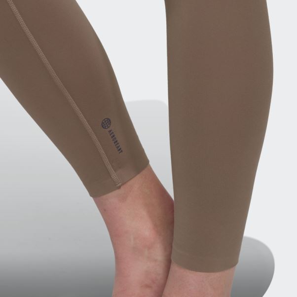 Leggings Mode Adidas Yoga Luxe Studio 7/8 Marron Crayeux