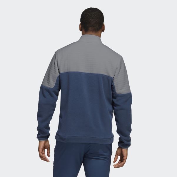Pull Dwr Colorblock 1/4-zip Adidas Gris