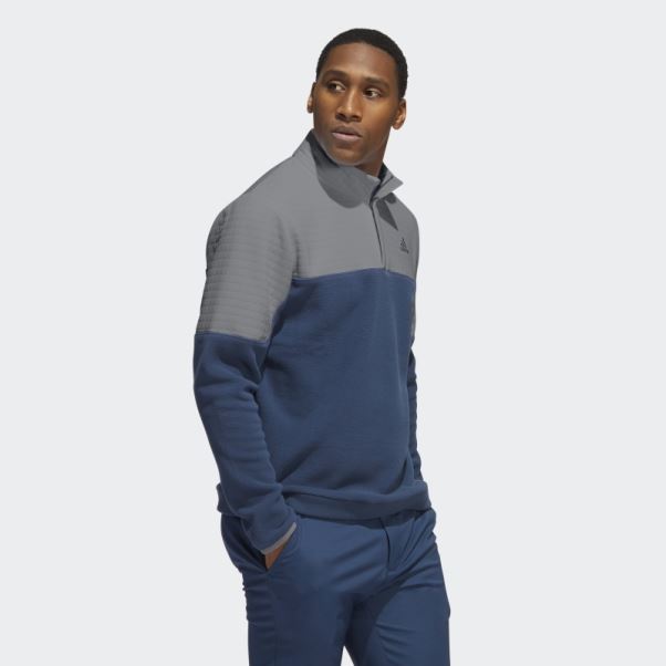 Pull Dwr Colorblock 1/4-zip Adidas Gris