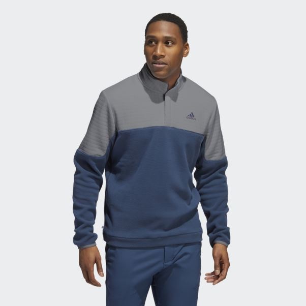 Pull 1/4 Zip Déperlant Gris Adidas
