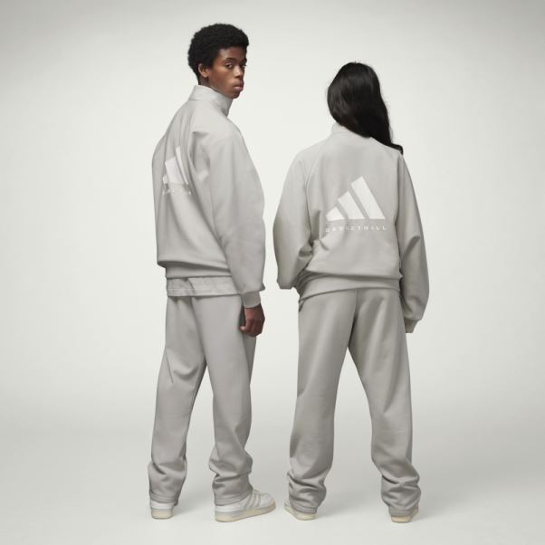 Adidas Veste De Survêtement De Basket-ball Gris Métal Chaud