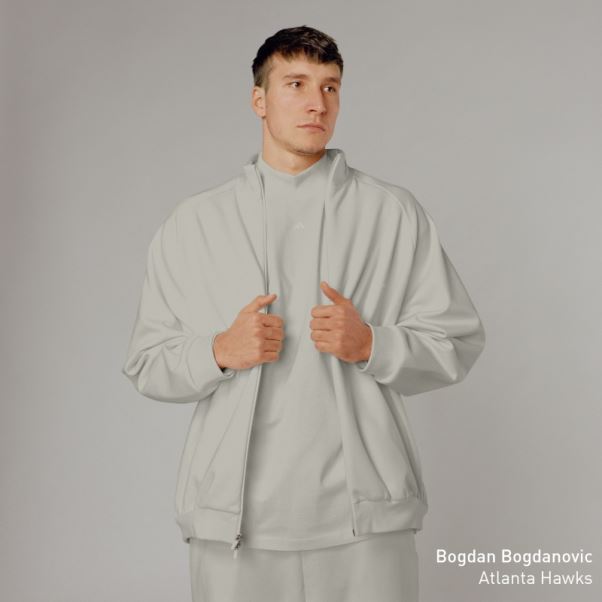 Adidas Veste De Survêtement De Basket-ball Gris Métal Chaud