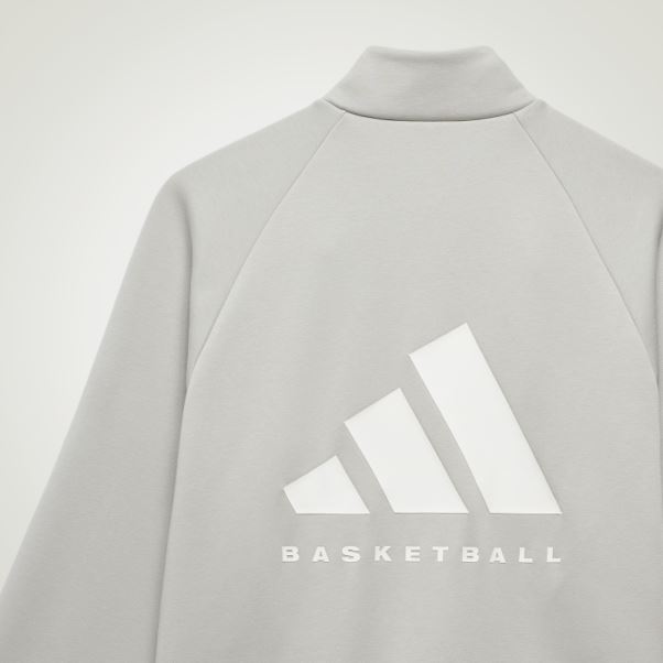 Adidas Veste De Survêtement De Basket-ball Gris Métal Chaud