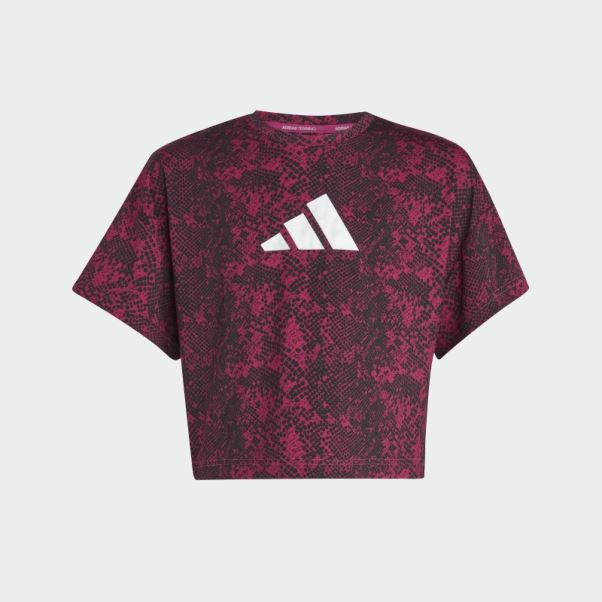 T-shirt Adidas Fushia Aeroready à Imprimé Animal