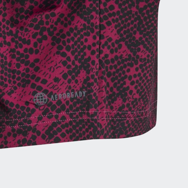 T-shirt Adidas Fushia Aeroready à Imprimé Animal
