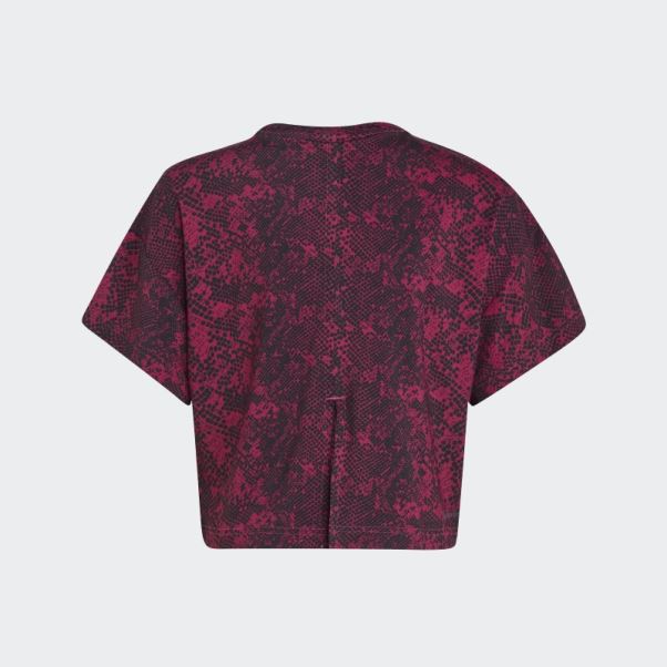T-shirt Aeroready Fuchsia à Imprimé Animal Adidas