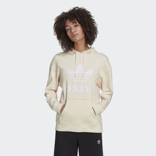 Adidas Sweat à Capuche Adicolor Trèfle Blanc