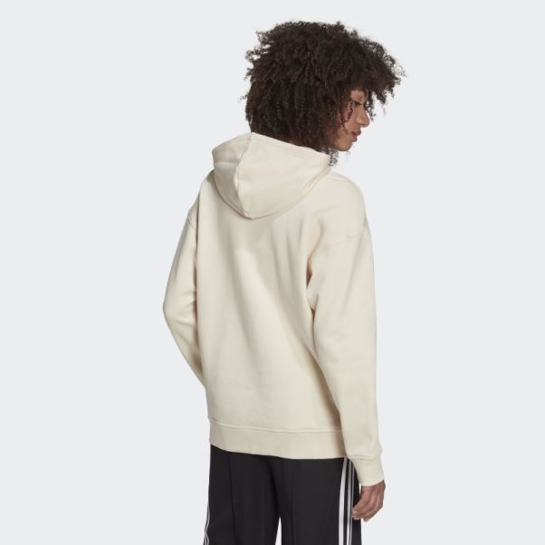 Adidas Sweat à Capuche Adicolor Trèfle Blanc