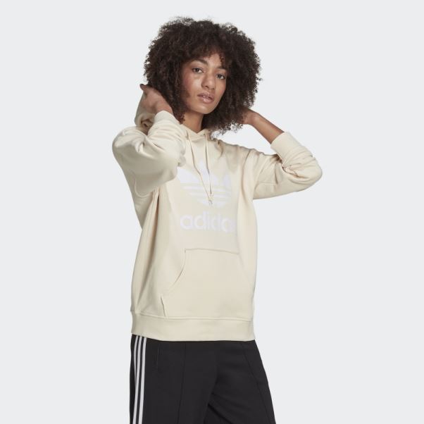 Adidas Sweat à Capuche Adicolor Trèfle Blanc