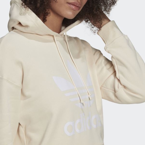 Adidas Sweat à Capuche Adicolor Trèfle Blanc
