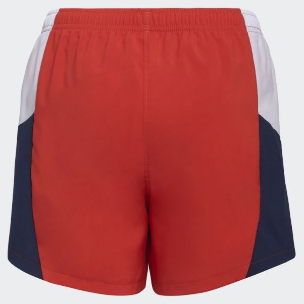 Short Tissé Adidas Color Block Rouge