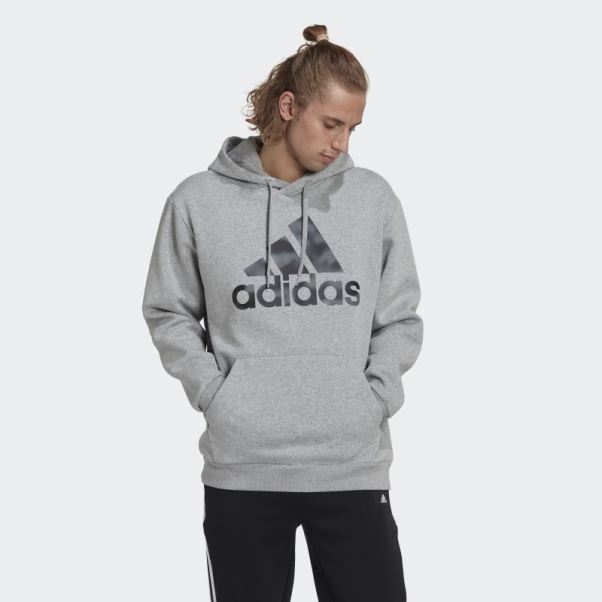 Sweat à Capuche En Molleton Imprimé Camouflage Essentials Gris Moyen Adidas