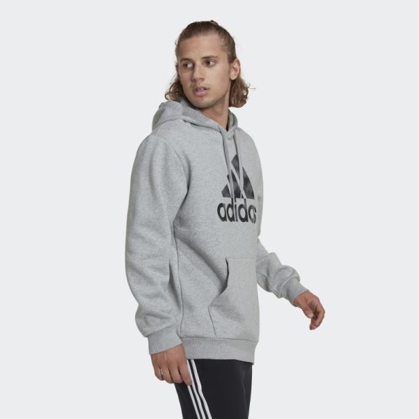 Sweat à Capuche En Molleton Imprimé Camouflage Essentials Gris Moyen Adidas