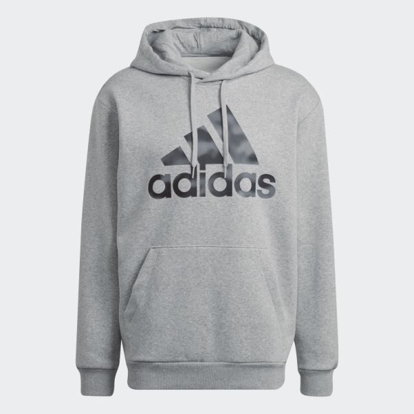 Sweat à Capuche En Molleton Imprimé Camouflage Essentials Gris Moyen Adidas