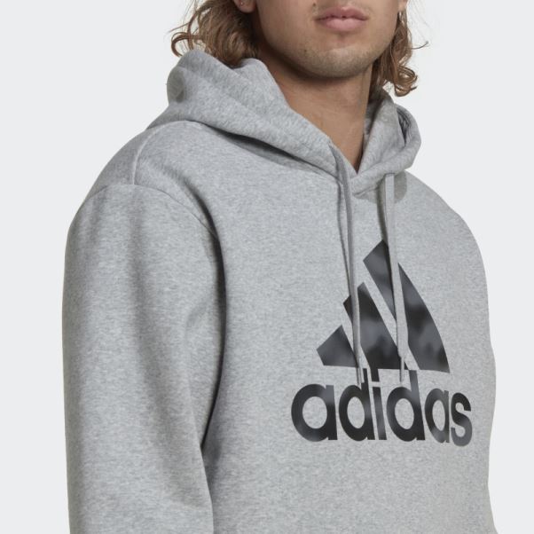 Sweat à Capuche En Molleton Imprimé Camouflage Essentials Gris Moyen Adidas