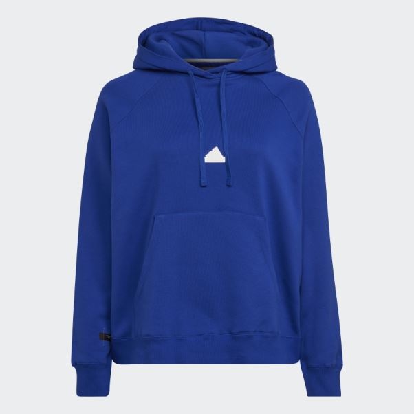 Sweat à Capuche Oversize Adidas Bleu (grande Taille)