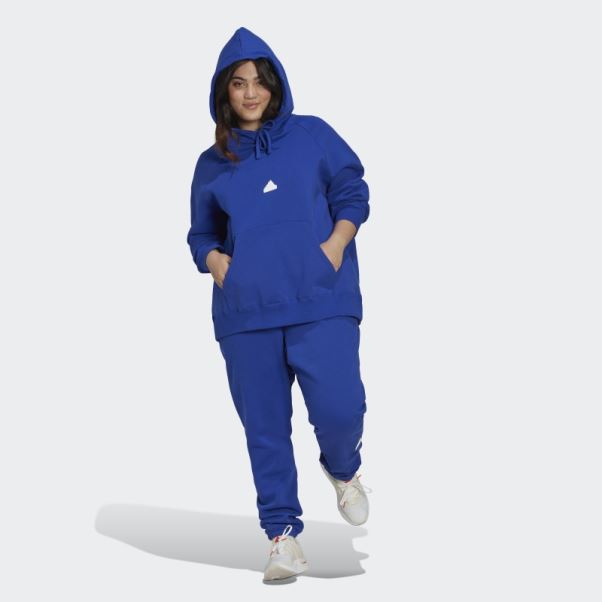 Sweat à Capuche Oversize Adidas Bleu (grande Taille)