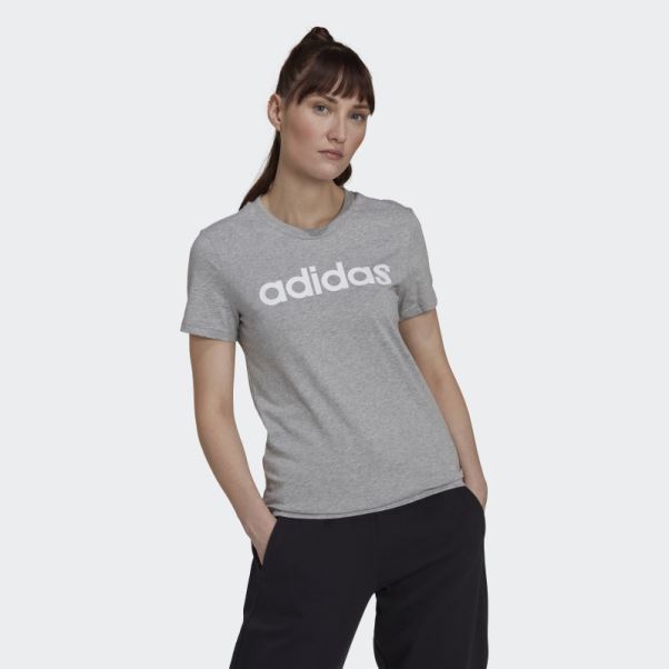 T-shirt Slim Logo Essentials Gris Moyen Adidas