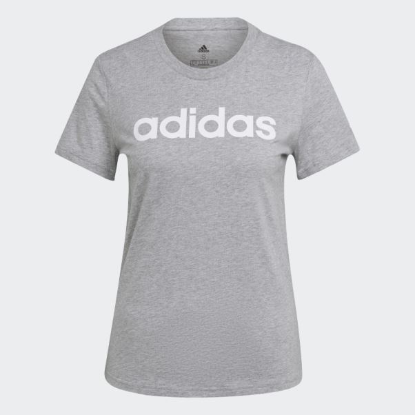 T-shirt Slim Logo Essentials Gris Moyen Adidas