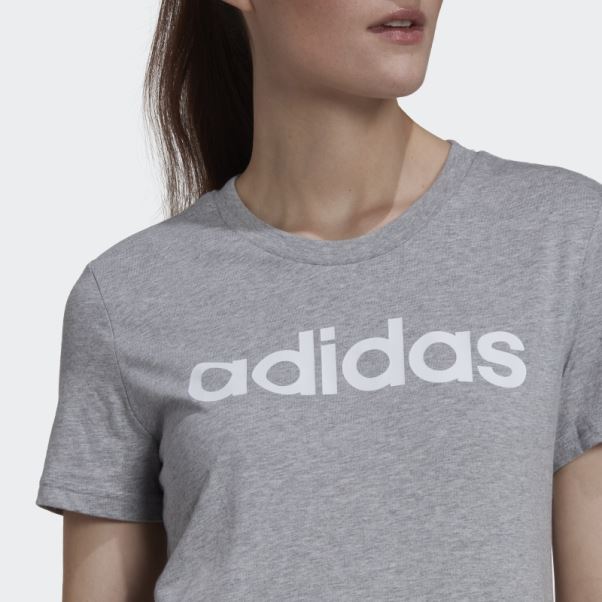 T-shirt Slim Logo Essentials Gris Moyen Adidas
