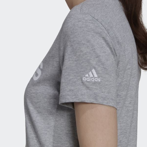 T-shirt Slim Logo Essentials Gris Moyen Adidas