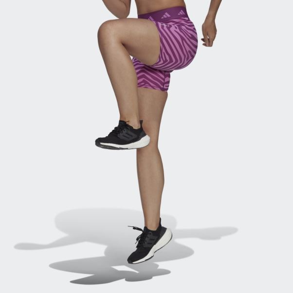Short Taille Haute Hyperglam Techfit Zebra Adidas Multicolore