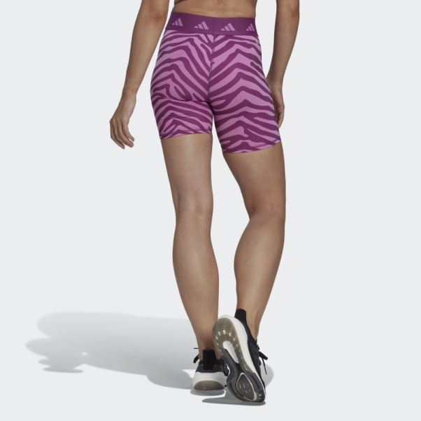 Short Taille Haute Hyperglam Techfit Zebra Adidas Multicolore