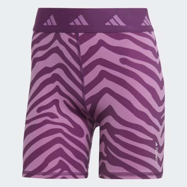 Short Taille Haute Hyperglam Techfit Zebra Adidas Multicolore