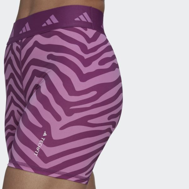 Short Taille Haute Hyperglam Techfit Zebra Adidas Multicolore