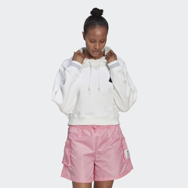 Sweat à Capuche Court Disney Adidas Blanc