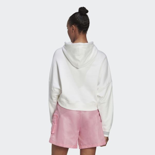 Sweat à Capuche Court Disney Adidas Blanc