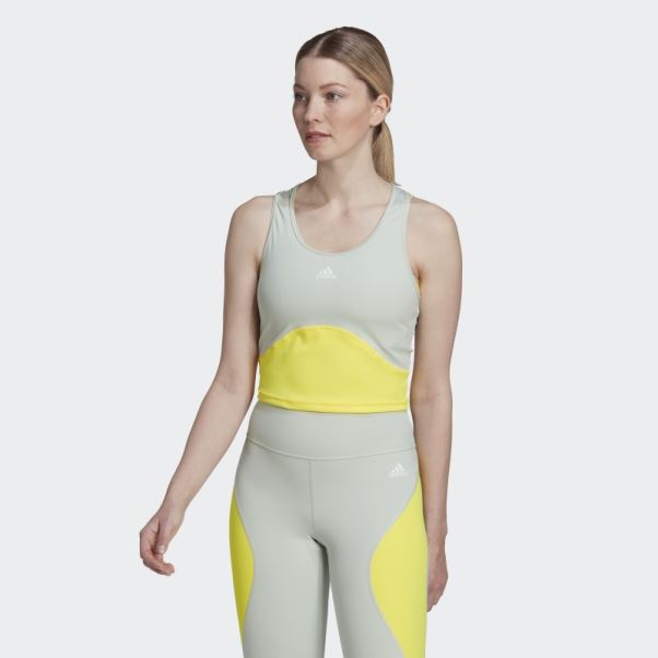 Débardeur Court Adidas Aeroready Train Hiit Vert