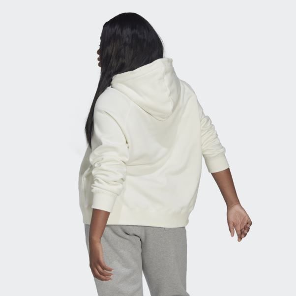 Sweat à Capuche Oversize (taille Plus) Blanc Adidas