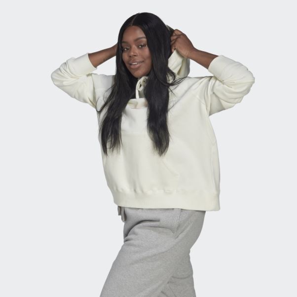 Adidas Sweat à Capuche Oversize (grande Taille) Blanc