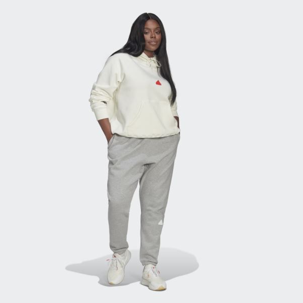 Adidas Sweat à Capuche Oversize (grande Taille) Blanc