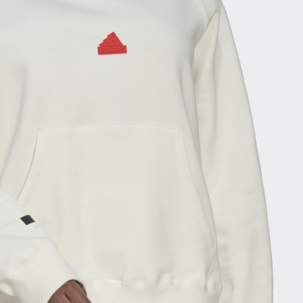 Adidas Sweat à Capuche Oversize (grande Taille) Blanc