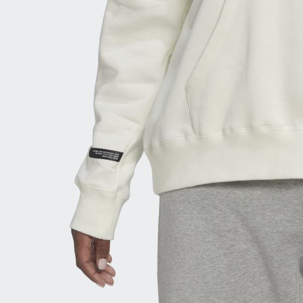 Adidas Sweat à Capuche Oversize (grande Taille) Blanc