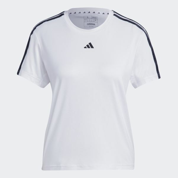 T-shirt Aeroready Train Essentials 3 Bandes Blanc Adidas
