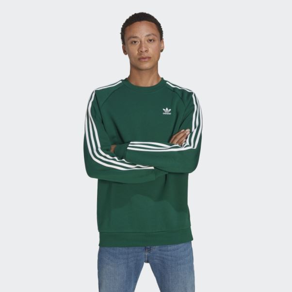 Adicolor Classics 3-stripes Crew Sweatshirt Adidas Vert Foncé