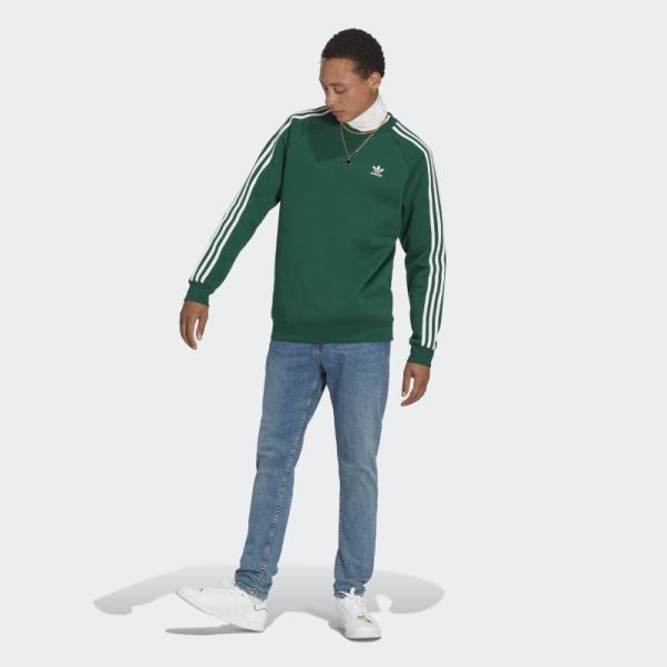 Adicolor Classics 3-stripes Crew Sweatshirt Adidas Vert Foncé
