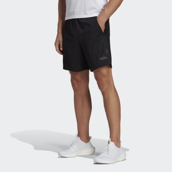 Short D'entraînement Adidas Train Essentials Logo Noir