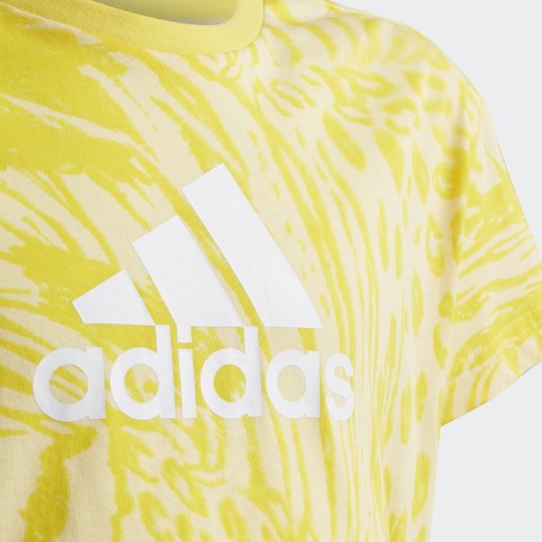 Future Icons T-shirt Classique En Coton à Imprimé Animal Hybride Adidas Jaune
