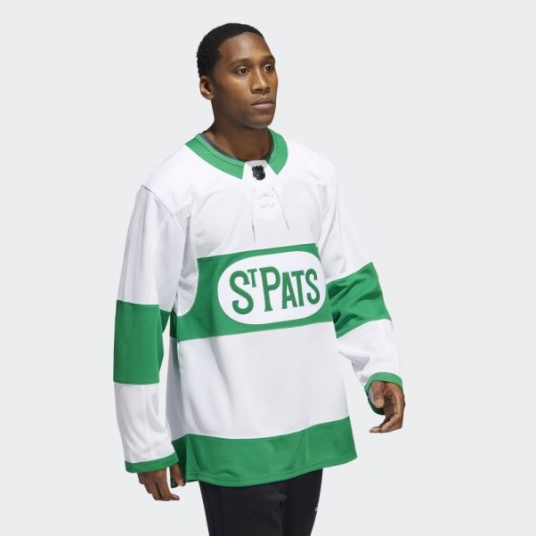 Maillot Maple Leafs St Pats Adidas Blanc