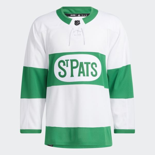 Maillot Maple Leafs St Pats Adidas Blanc
